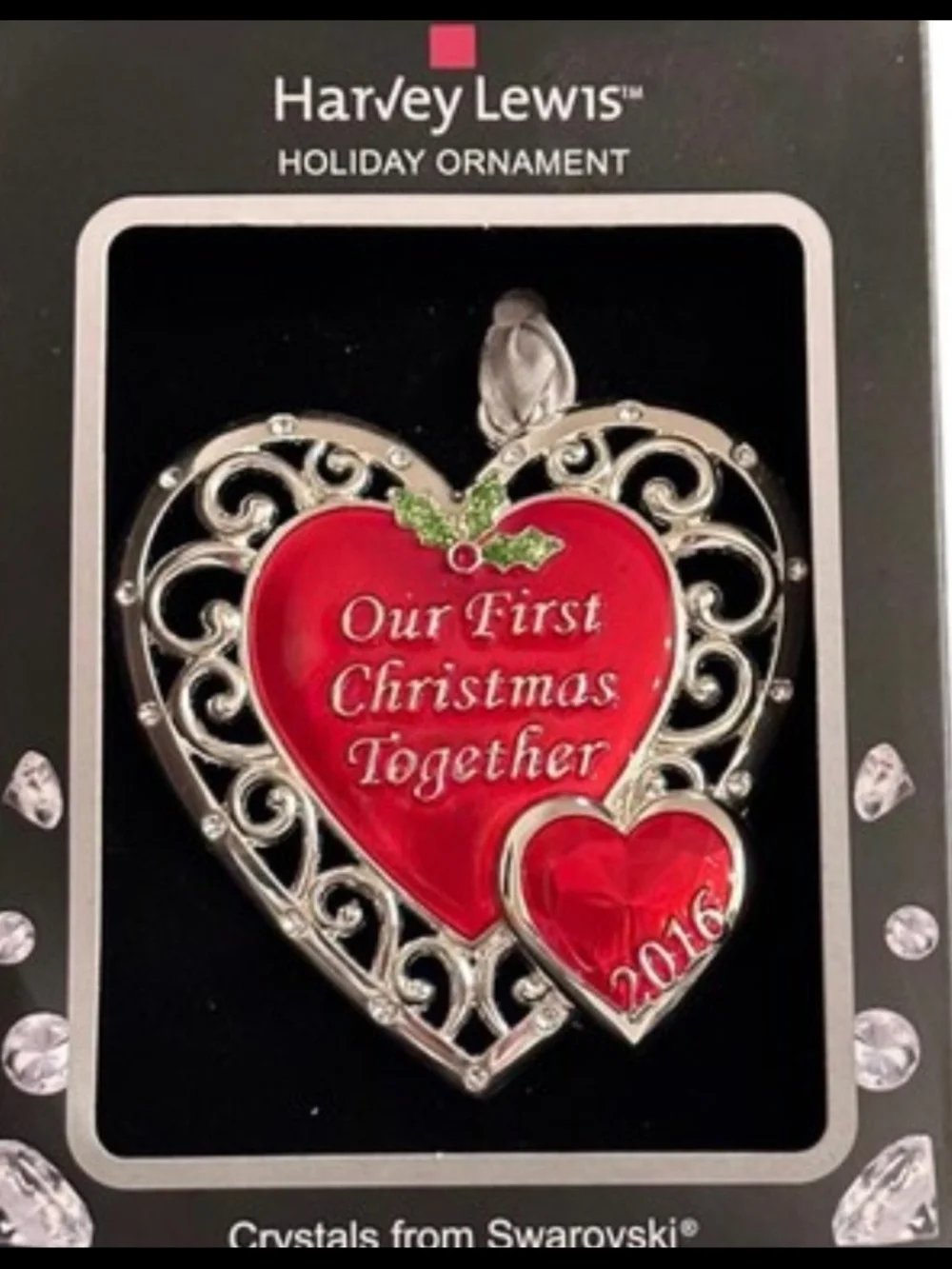 Swarovski Silver Heart 'Our First Christmas Together' Ornament